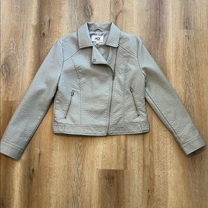 Jack by BB Dakota Women's Imitation Leather Jacket in Gray Size M